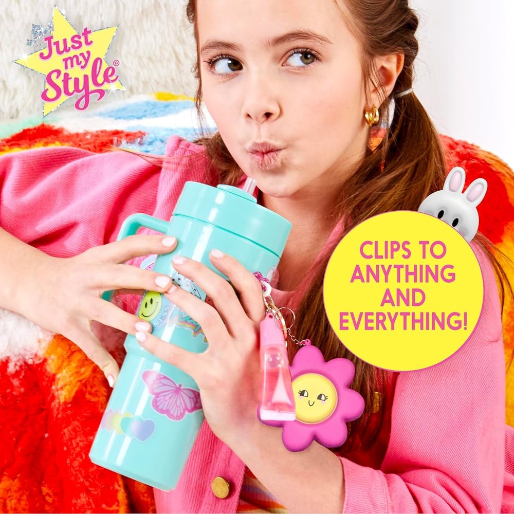 Kawaii 3D activity sketchbook with squishy flower cover, glitter pen, stickers and flower keychain