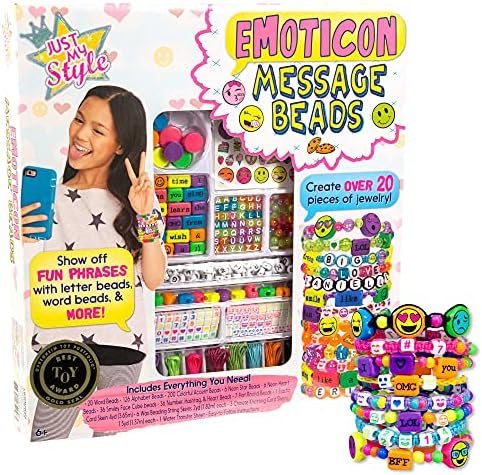 Just My Style message beads kit with alphabet, phrase and emoji beads for bracelets