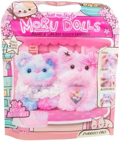 Moru Dolls Kitties kit with jumbo fuzzy sticks, cat accessories, glue and box