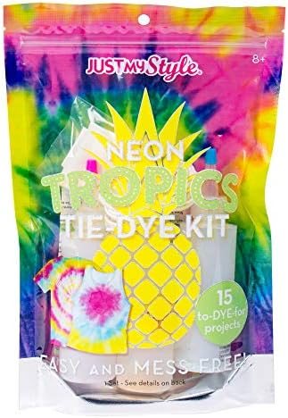 Just My Style Neon Tropics tie-dye kit with neon dyes, bottles and tropical iron-on