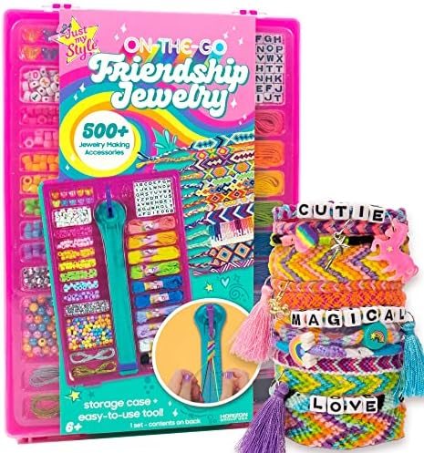 On-The-Go Jewelry Studio with suction bracelet tool, friendship thread and beads in case