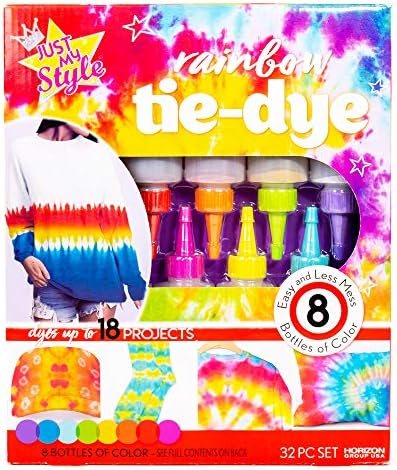 Radical Rainbow tie-dye kit with eight dye bottles, rubber bands and protective gloves